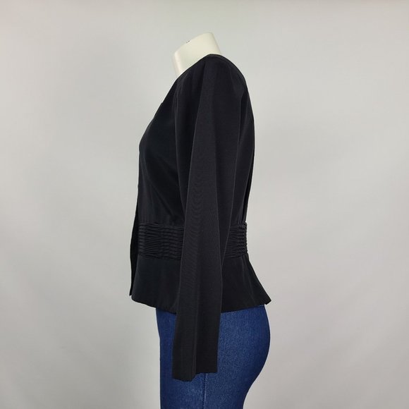 Vintage Black Button Up Pleated Waist Blazer Size S - Picture 7 of 12